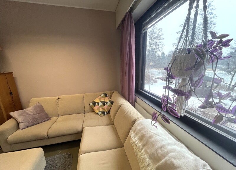 Sohvaryhmä ikkunan alla.