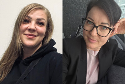 Kahden naisen kuvat vierekkäin. Vasemmalla vaalea pitkätukkainen nainen hymyilee, oikealla puolella ystävällisennäköisellä tummatukkaisella naisella on silmälasit.